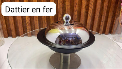 Dattier Élégante – Couvercle Inox & Plat Noir Mat