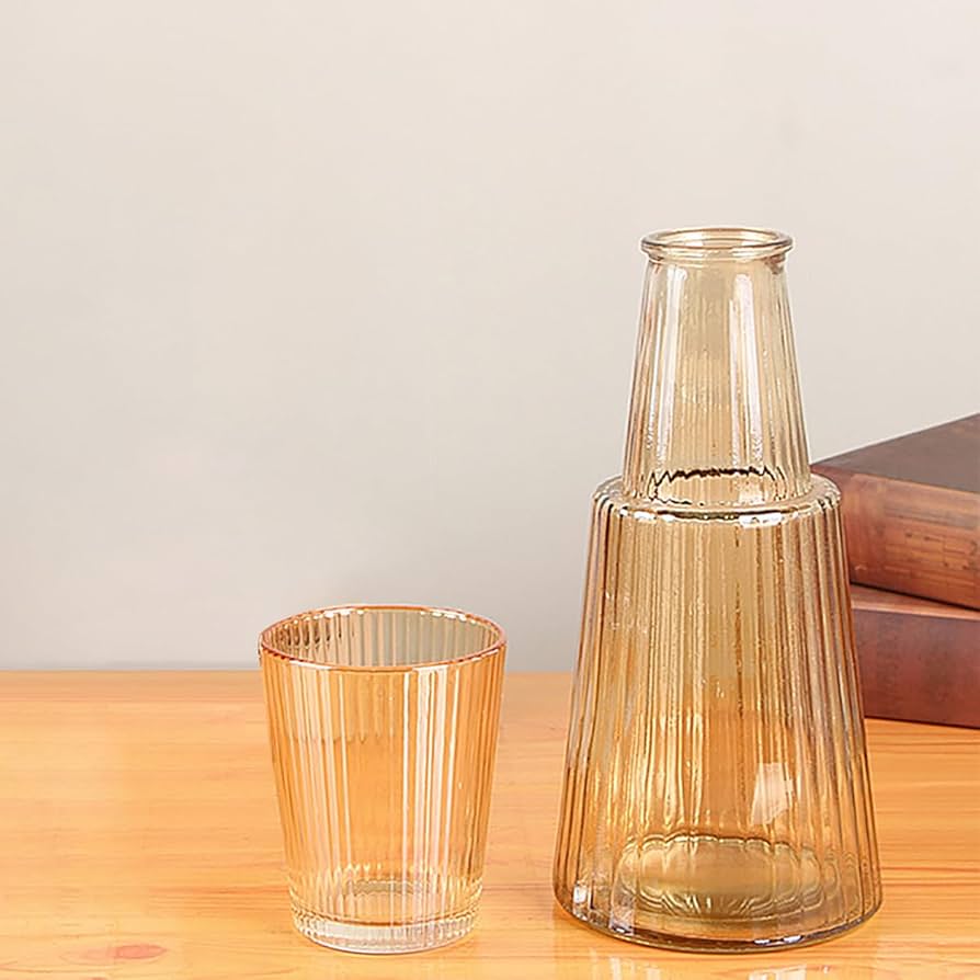 Carafe à eau de chevet avec gobelet en verre