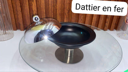 Dattier Élégante – Couvercle Inox & Plat Noir Mat