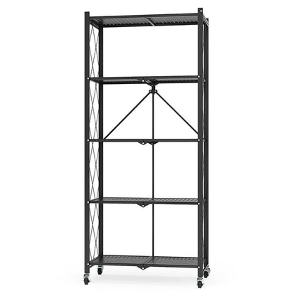 Étagère Métallique à 5 Niveaux avec Roulettes