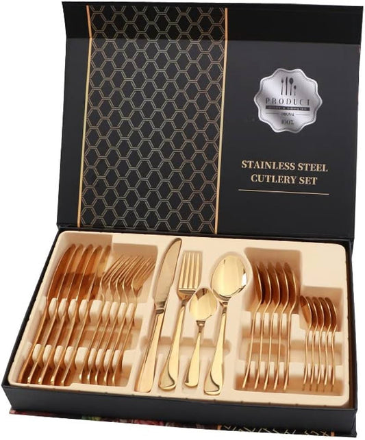 Ensemble de couverts 20 pièces, coffret cadeau en acier inoxydable