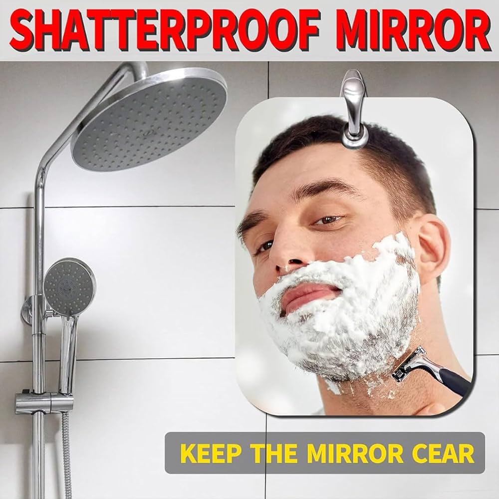 Miroir de douche incassable et antibuée pour le rasage