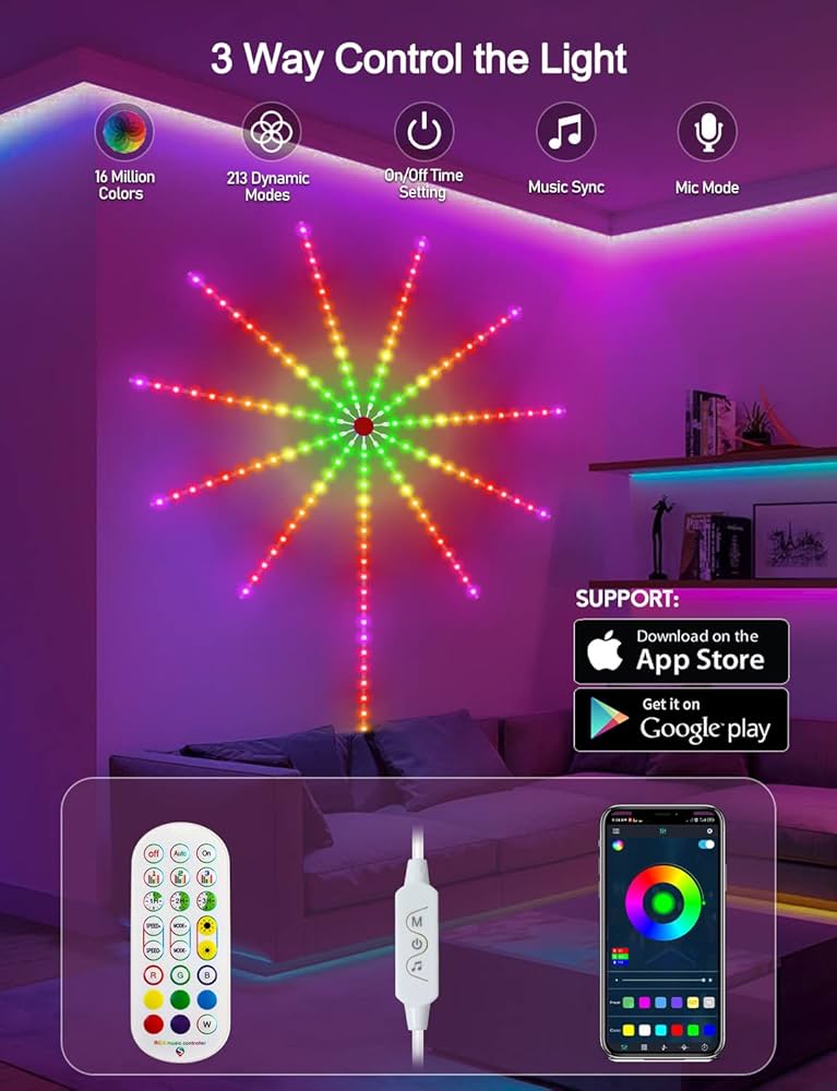 Lumières LED intelligentes Fireworks