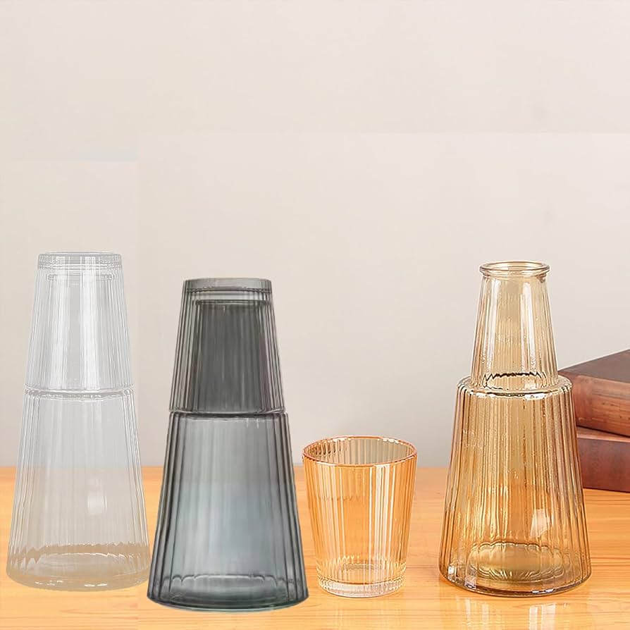 Carafe à eau de chevet avec gobelet en verre
