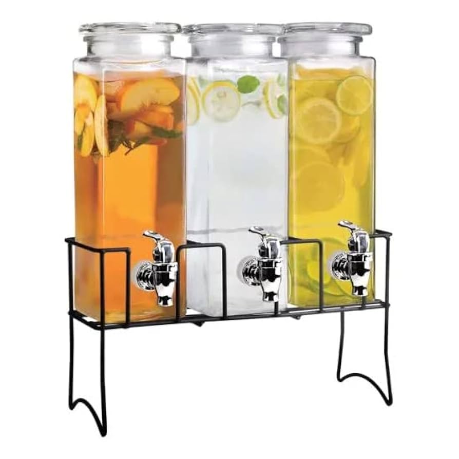 Distributeur de boissons double en verre – 2,2 litres