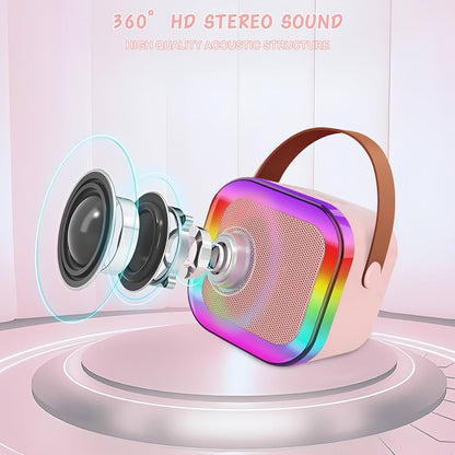 Machine de karaoké portable avec 2 microphones et lumière LED