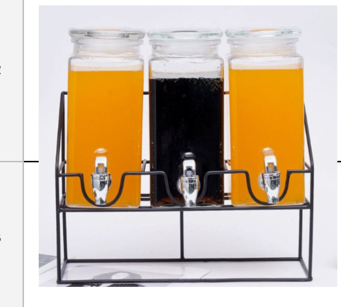 Distributeur de boissons double en verre – 2,2 litres