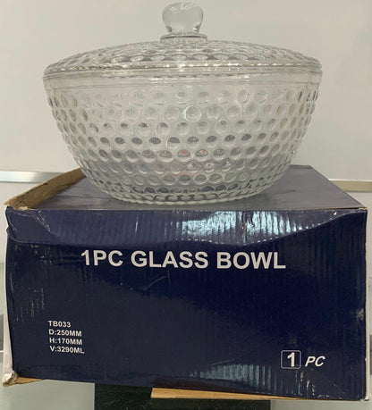 Bol en Verre avec Couvercle – Design Bulles