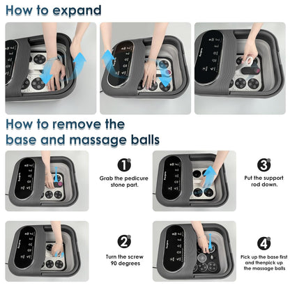 Spa de pieds électrique rotatif pliable