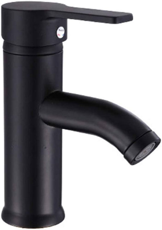 Robinet noir pour salle de bain, mitigeur de lavabo en acier inoxydable