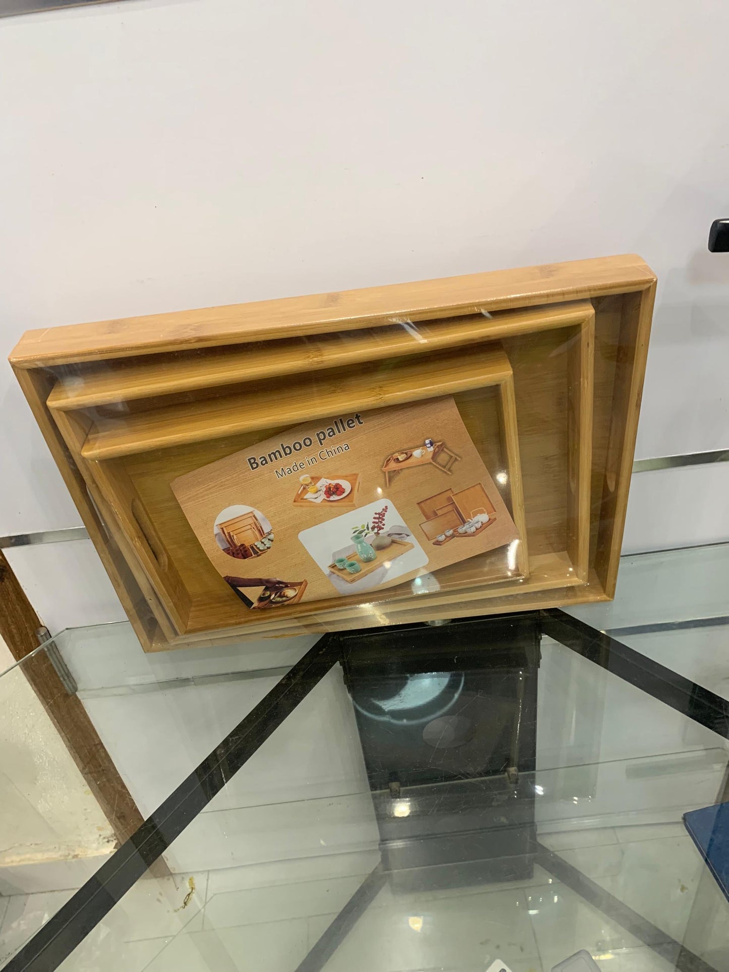 Lot de Plateaux en Bambou Naturel – 3 Pièces