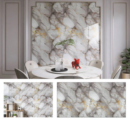 Papier Peint marbre blanc dorée 60cm x 3m