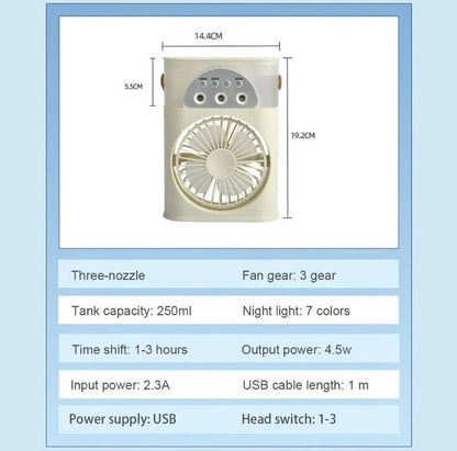 Mini Ventilateur Multifonctionnel avec Réservoir d’Eau