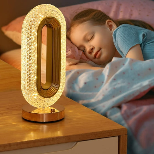 Lampe de bureau portable en cristal
