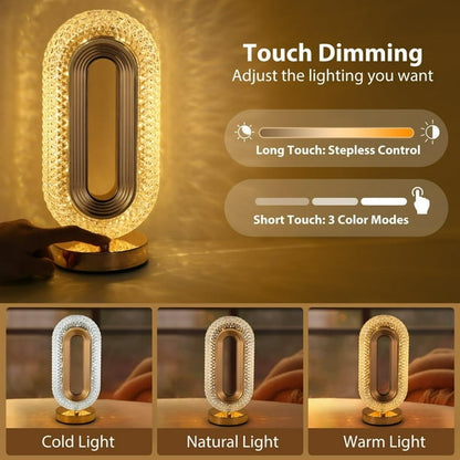 Lampe de bureau portable en cristal