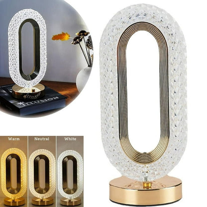 Lampe de bureau portable en cristal