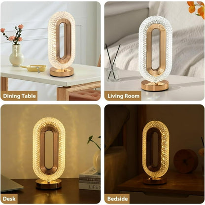 Lampe de bureau portable en cristal