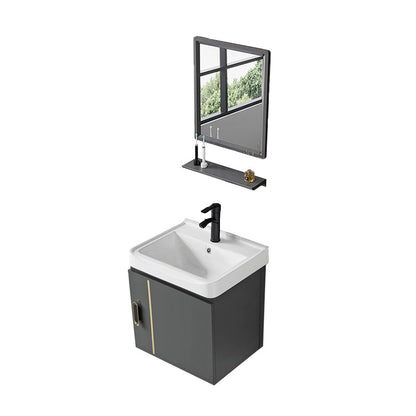 Meuble de Salle de Bain 50 cm avec Miroir Carré