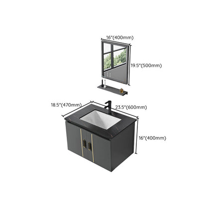 Meuble de Salle de Bain 50 cm avec Miroir Carré