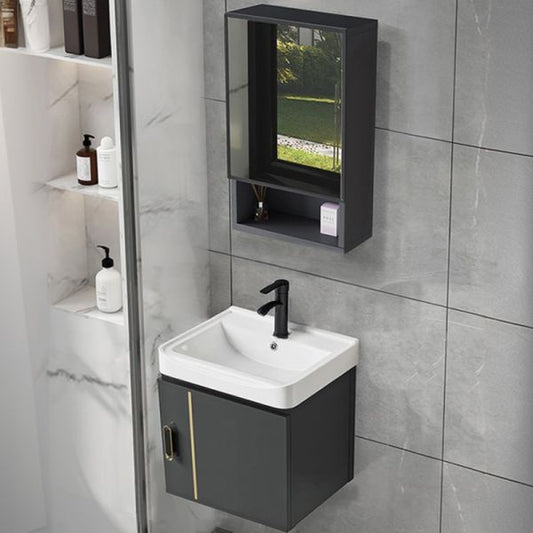 Meuble de Salle de Bain 50 cm avec Miroir Carré