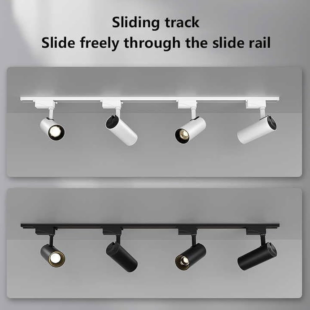 Spot LED sur rail COB 30 W en alliage d'aluminium à dissipation thermique rapide, lot de 3 (blanc)