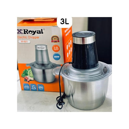 Hachoir Électrique Inox XRoyal 3 en 1 – Modèle XY-553T
