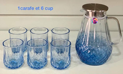 Service à Eau en Verre Dicsy – 7 Pièces (Dégradé Bleu)