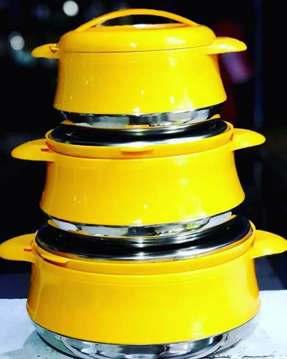 Set de Marmites Isothermes – 3 Pièces Jaunes