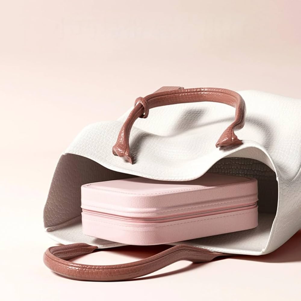 Miroir de maquillage avec lumière LED, organisateur de voyage portable pour cosmétiques, 3 niveaux de luminosité, miroir pliable, cadeau idéal