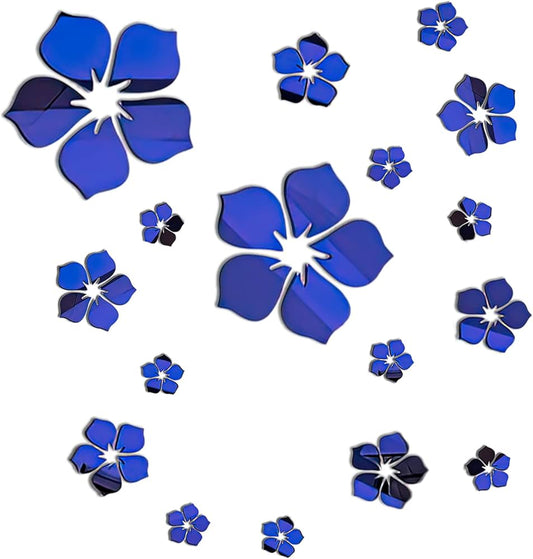 Autocollants muraux miroir en acrylique à motif floral
