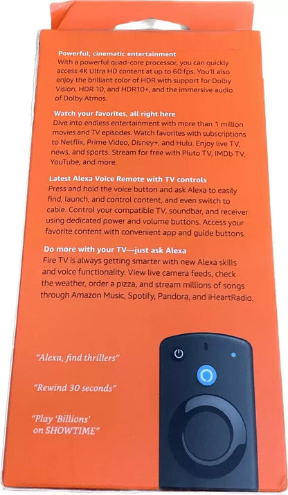 Amazon Fire TV Stick 4K HDR avec télécommande vocale Alexa (3e génération) – Neuf