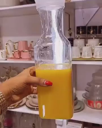 Pichets à jus en plastique à fond carré avec couvercle Blanc
